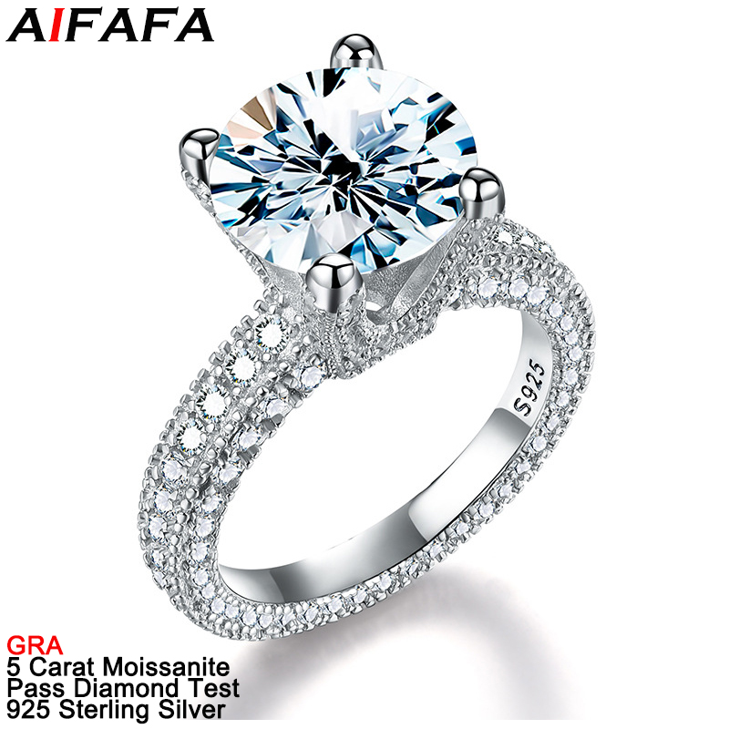 Moissanite Ring - Кольца с настоящим муассанитом и бриллиантами
