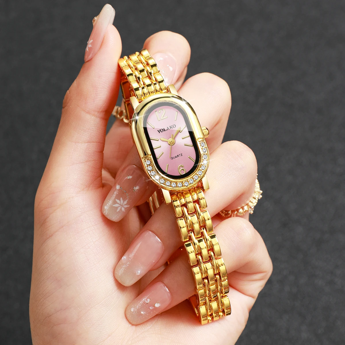 Jewelry Watches Gold - Роскошные женские кварцевые часы со стразами,