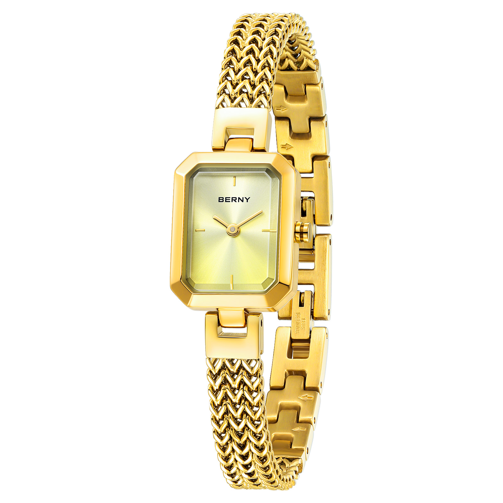 Jewelry Watches For Ladies - Женские золотые часы BERNY, маленькие квадратные