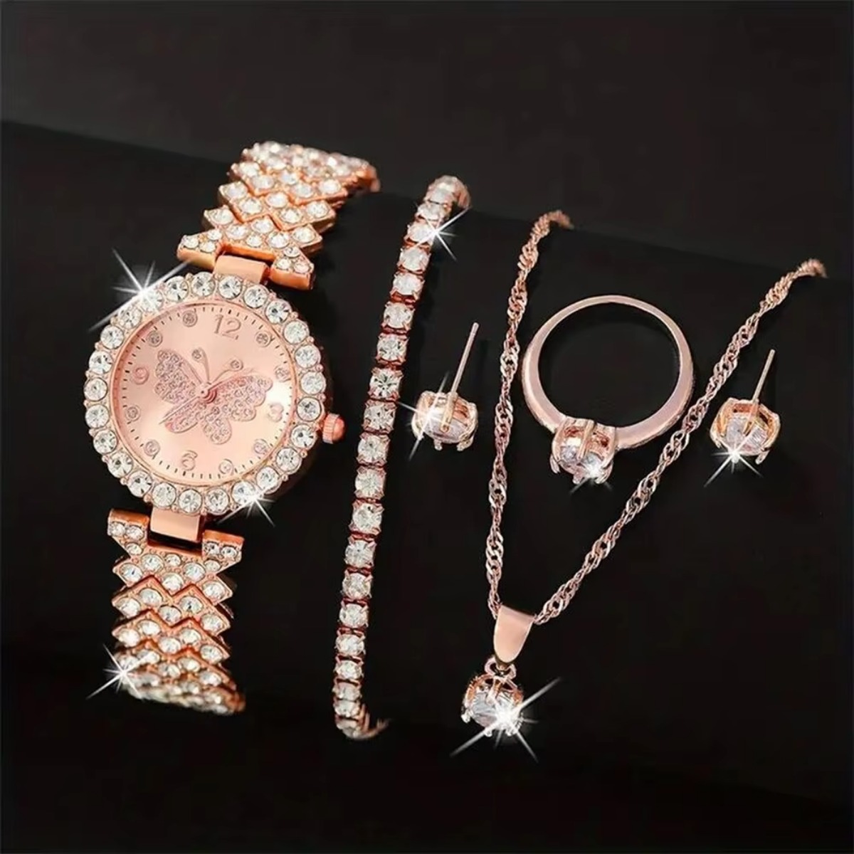 6 шт./компл., роскошные женски – обзор и цена Jewelry Watches For Ladies