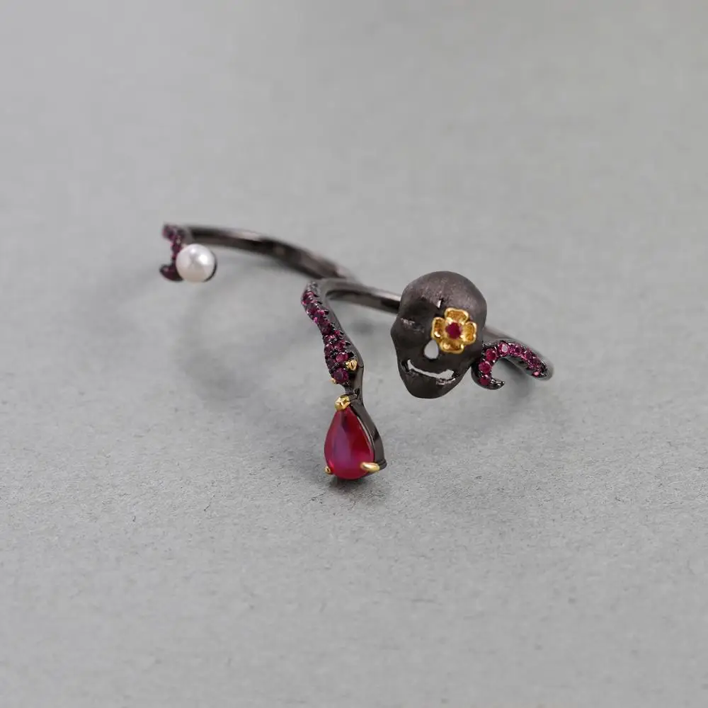 Женское регулируемое кольцо из – обзор и цена Gothic Skull Ring