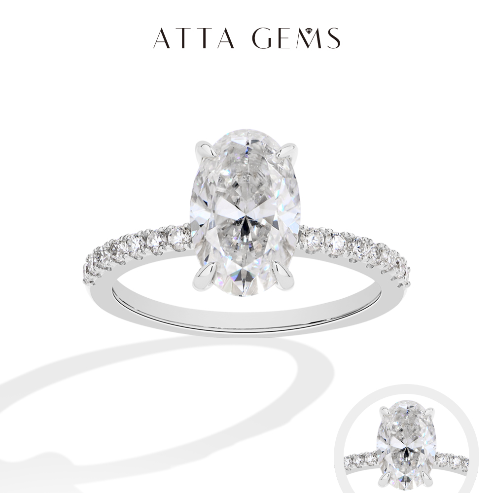 Кольцо ATTAGEMS с овальным муа – обзор и цена Moissanite Ring