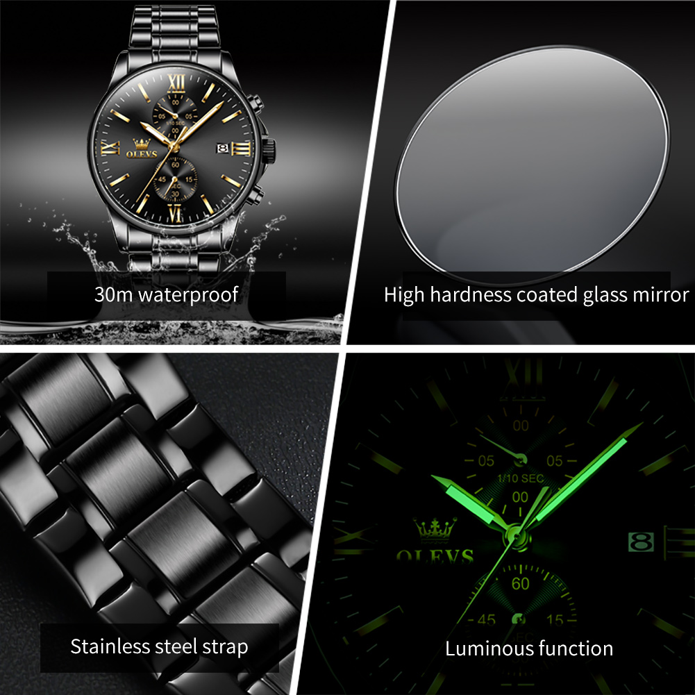 OLEVS 2886 Классические черные – обзор и цена Jewelry Inspired Watches