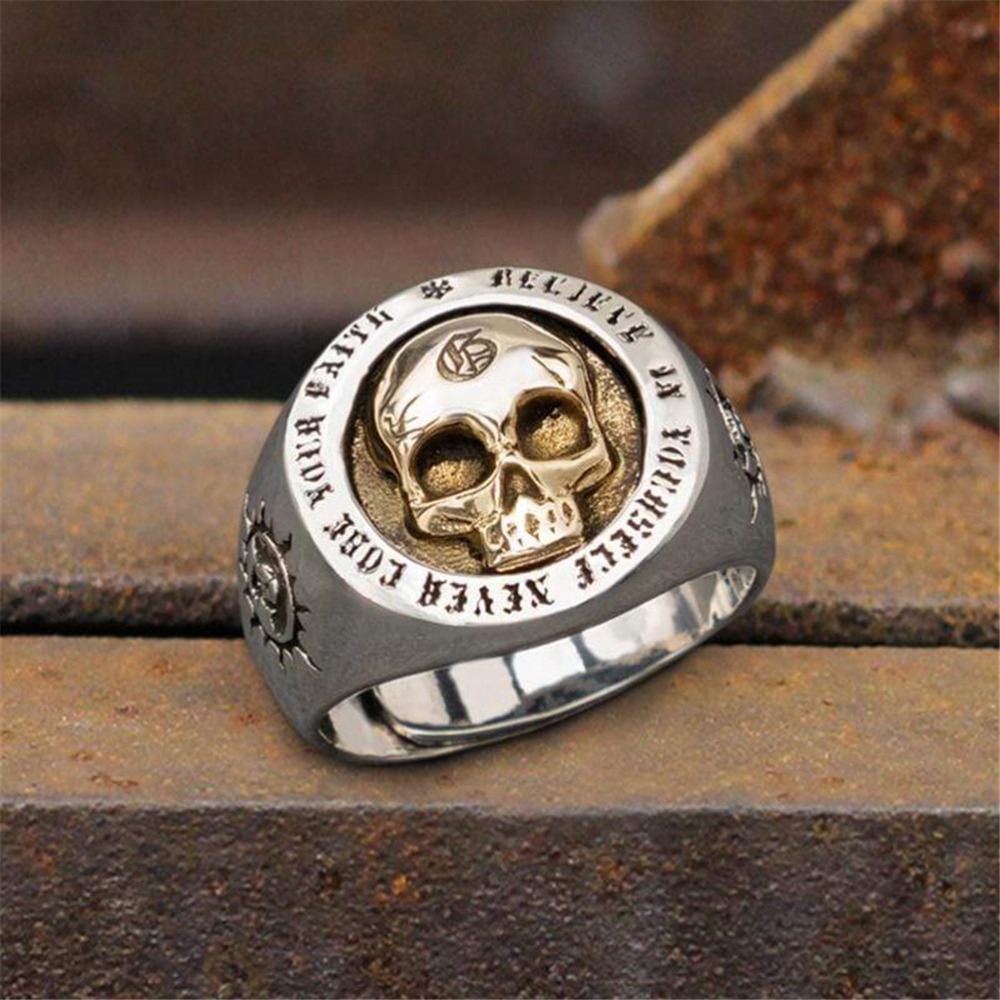 S925 Стерлингового Серебра Мод – обзор и цена Gothic Skull Ring