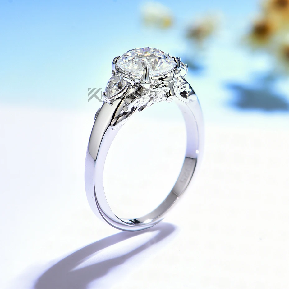 Кольцо с муассанитом 7,5 мм, к – обзор и цена Moissanite Ring