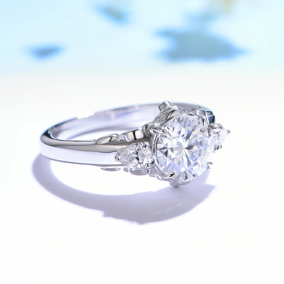 Кольцо с муассанитом 7,5 мм, к – обзор и цена Moissanite Ring